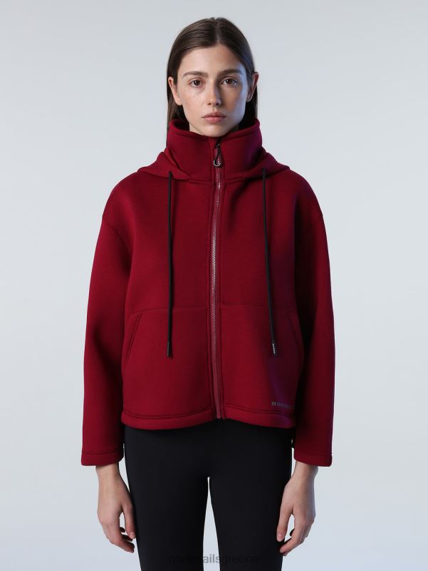 γρ North Sails γυναίκες φούτερ κατάδυσης με φερμουάρ βαθύ κεράσι NZP81372 είδη ένδυσης