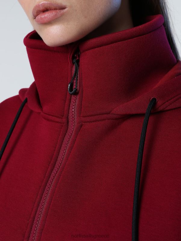 γρ North Sails γυναίκες φούτερ κατάδυσης με φερμουάρ βαθύ κεράσι NZP81372 είδη ένδυσης