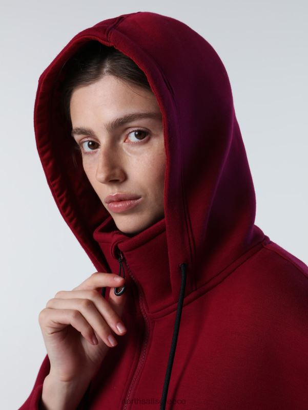 γρ North Sails γυναίκες φούτερ κατάδυσης με φερμουάρ βαθύ κεράσι NZP81372 είδη ένδυσης