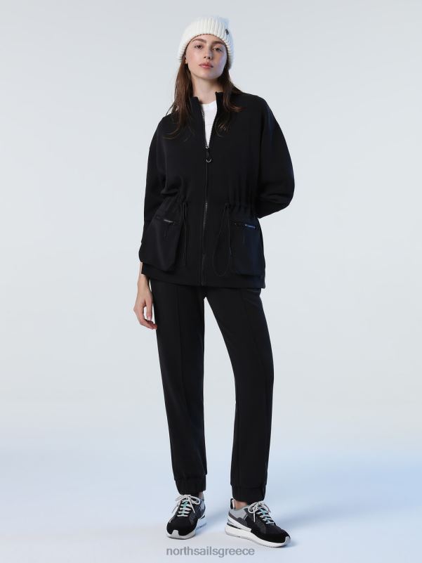 γρ North Sails γυναίκες φούτερ που κλείνει με φερμουάρ μαύρος NZP81428 είδη ένδυσης