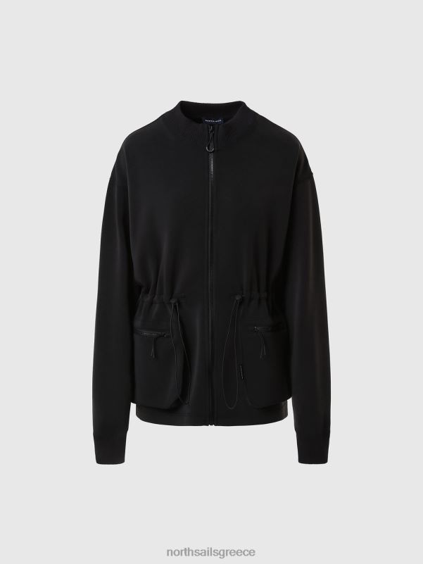 γρ North Sails γυναίκες φούτερ που κλείνει με φερμουάρ μαύρος NZP81428 είδη ένδυσης