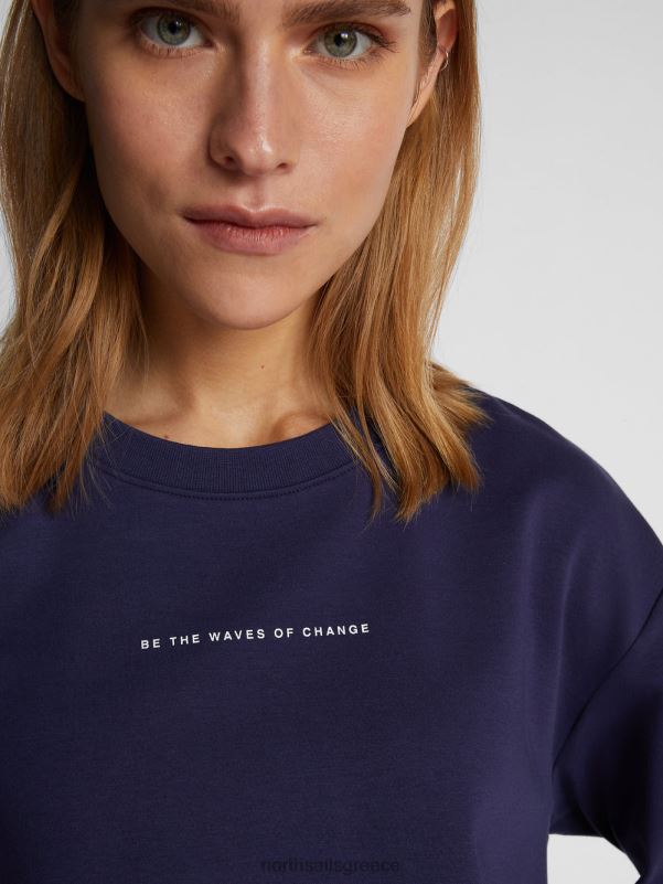 γρ North Sails γυναίκες φούτερ με γράμματα μεσάνυχτα μπλε NZP81489 είδη ένδυσης