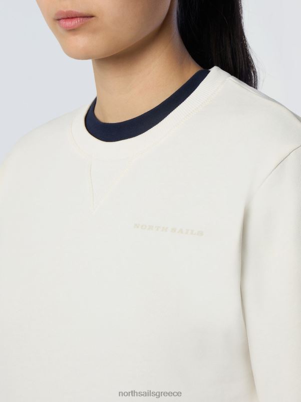 γρ North Sails γυναίκες φούτερ με στάμπα στο στήθος κρέμα αμυγδάλου NZP8598 είδη ένδυσης