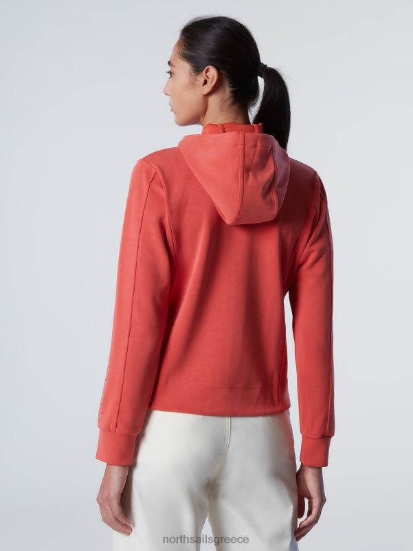 γρ North Sails γυναίκες μοντάλ κουκούλα από δέρμα ροδακινί πάπρικα NZP8599 είδη ένδυσης
