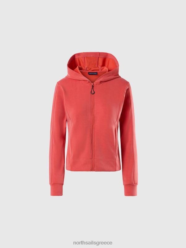 γρ North Sails γυναίκες μοντάλ κουκούλα από δέρμα ροδακινί πάπρικα NZP8599 είδη ένδυσης