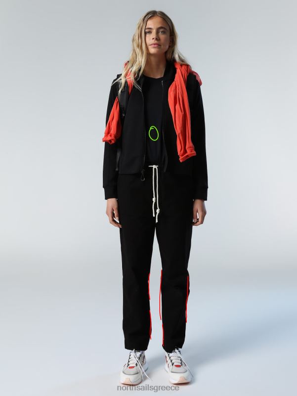 γρ North Sails γυναίκες μοντάλ κουκούλα από δέρμα ροδακινί μαύρος NZP8600 είδη ένδυσης