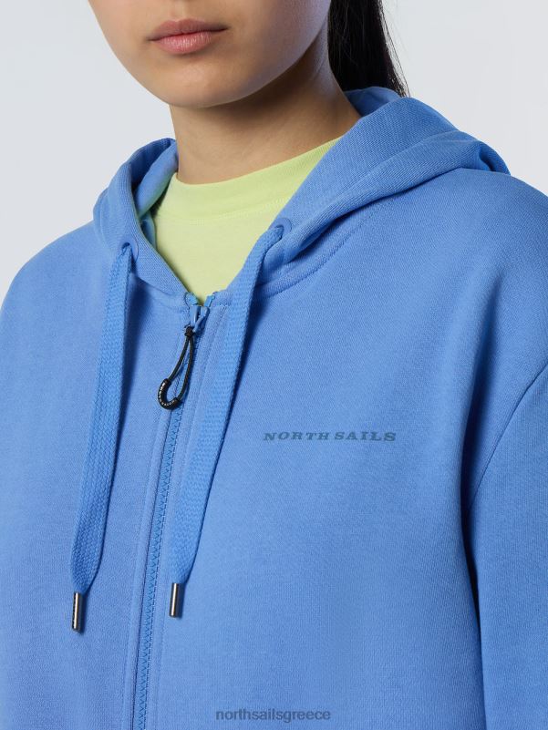 γρ North Sails γυναίκες Φούτερ με στάμπα στο στήθος γαλάζιο του αραβοσίτου NZP8605 είδη ένδυσης