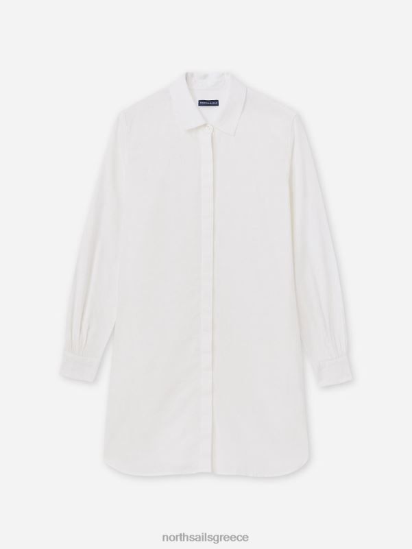 γρ North Sails γυναίκες βαμβακερό και λινό φόρεμα άσπρο NZP81464 είδη ένδυσης