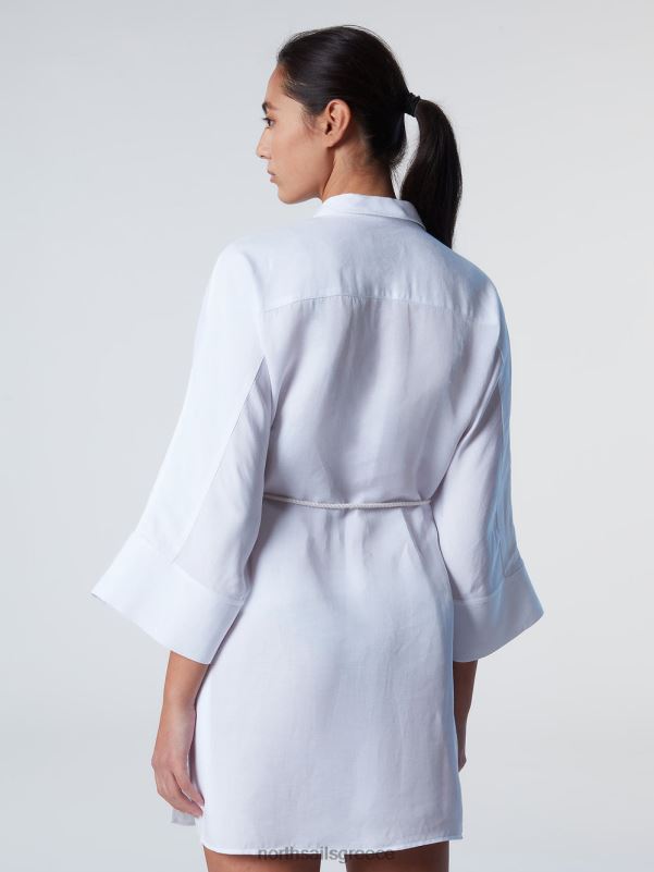 γρ North Sails γυναίκες φόρεμα πουκάμισο κιμονό άσπρο NZP8585 είδη ένδυσης