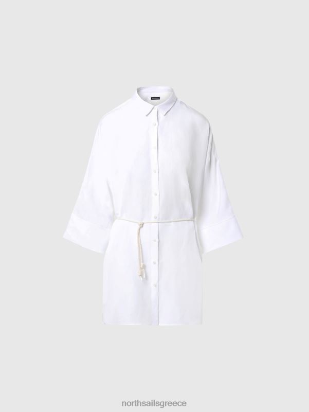 γρ North Sails γυναίκες φόρεμα πουκάμισο κιμονό άσπρο NZP8585 είδη ένδυσης