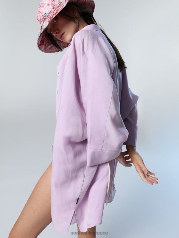 γρ North Sails γυναίκες φόρεμα πουκάμισο κιμονό λιλά άνθιση NZP8586 είδη ένδυσης