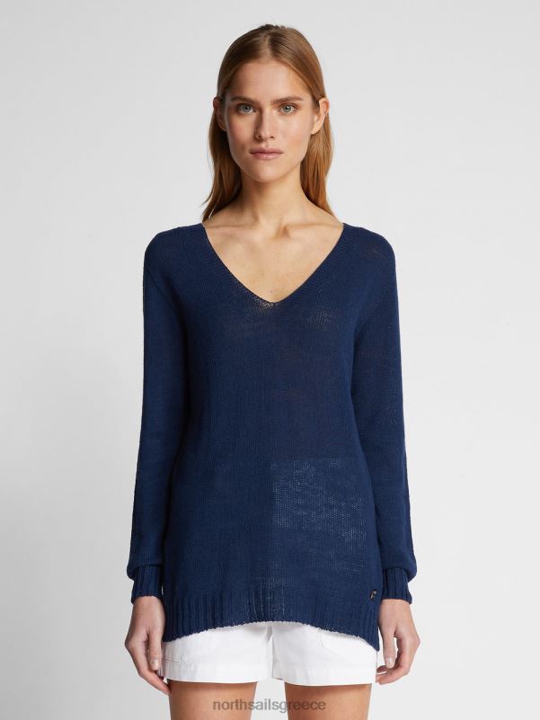 γρ North Sails γυναίκες άλτης με λαιμόκοψη μεσάνυχτα μπλε NZP81463 είδη ένδυσης