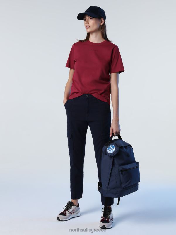 γρ North Sails γυναίκες μπλουζάκι με εμπριμέ γράμματα βαθύ κεράσι NZP81399 είδη ένδυσης