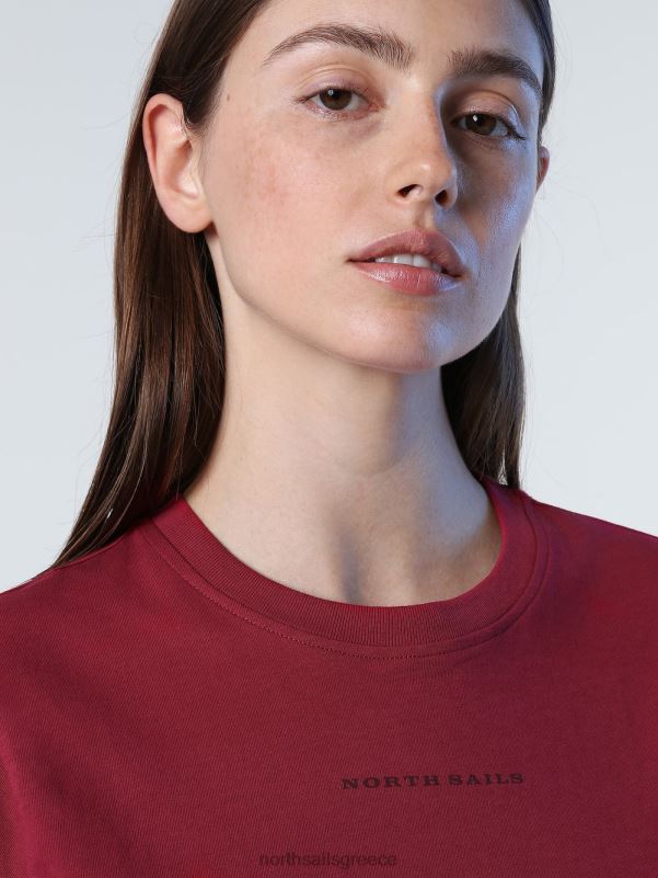γρ North Sails γυναίκες μπλουζάκι με εμπριμέ γράμματα βαθύ κεράσι NZP81399 είδη ένδυσης