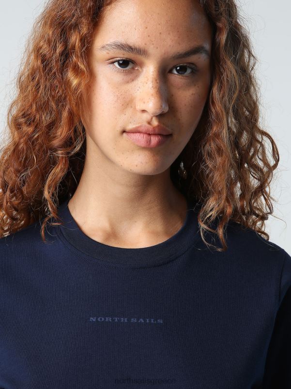γρ North Sails γυναίκες μπλουζάκι με εμπριμέ γράμματα ναυτικό μπλε NZP81401 είδη ένδυσης