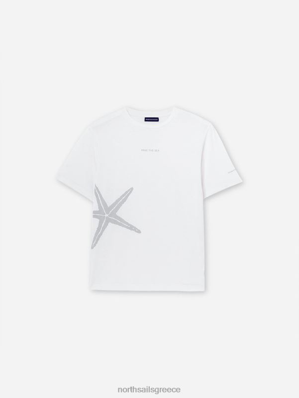 γρ North Sails γυναίκες δωρεάν το μπλουζάκι της θάλασσας άσπρο NZP81467 είδη ένδυσης