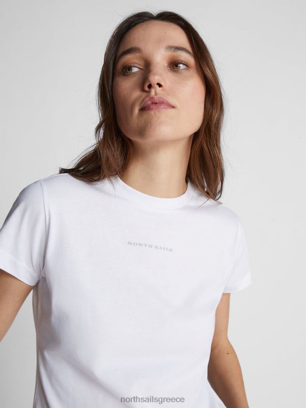 γρ North Sails γυναίκες μπλουζάκι με γράμματα άσπρο NZP81491 είδη ένδυσης