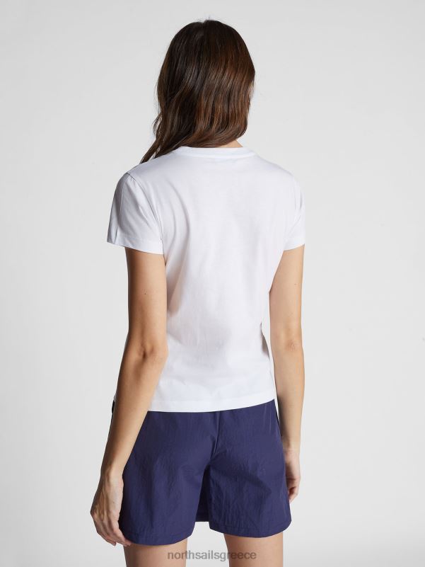 γρ North Sails γυναίκες μπλουζάκι με γράμματα άσπρο NZP81491 είδη ένδυσης