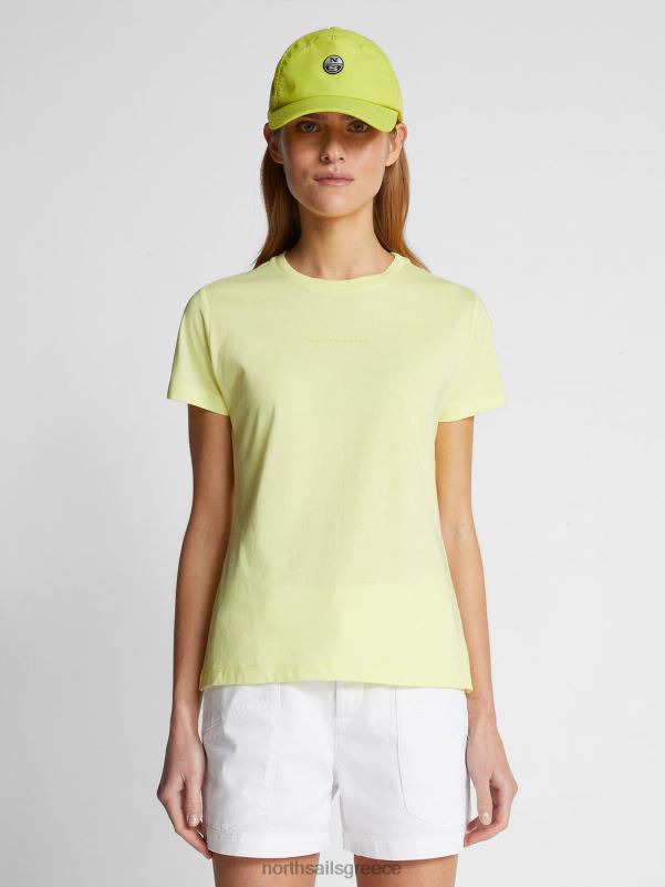 γρ North Sails γυναίκες μπλουζάκι με γράμματα ελαφρύ θείο NZP81493 είδη ένδυσης