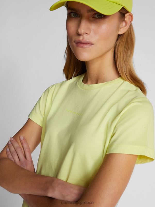 γρ North Sails γυναίκες μπλουζάκι με γράμματα ελαφρύ θείο NZP81493 είδη ένδυσης