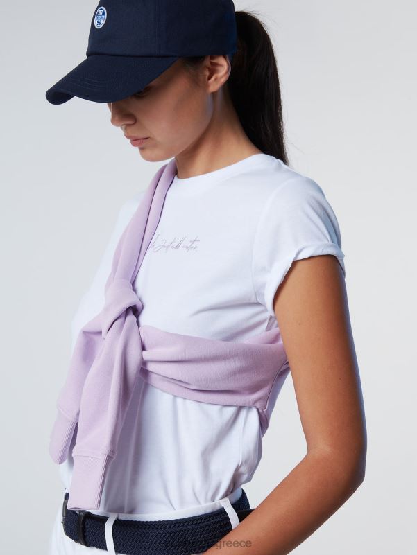 γρ North Sails γυναίκες μπλουζάκι με κέντημα άσπρο NZP8557 είδη ένδυσης