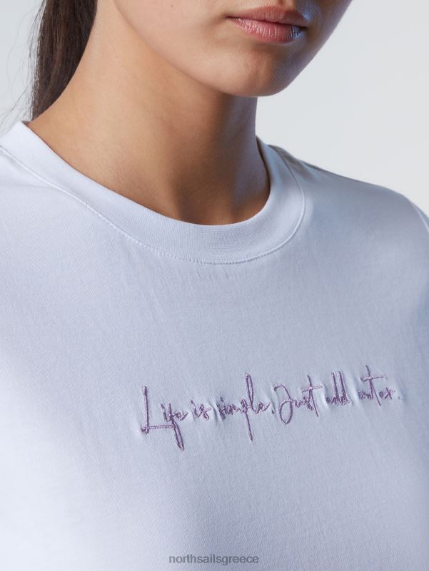 γρ North Sails γυναίκες μπλουζάκι με κέντημα άσπρο NZP8557 είδη ένδυσης