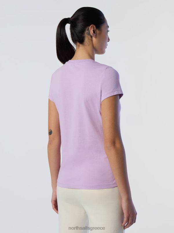 γρ North Sails γυναίκες μπλουζάκι με κέντημα λιλά άνθιση NZP8559 είδη ένδυσης