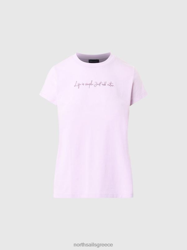 γρ North Sails γυναίκες μπλουζάκι με κέντημα λιλά άνθιση NZP8559 είδη ένδυσης