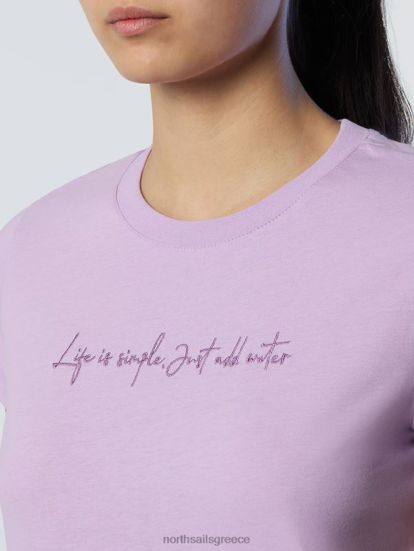 γρ North Sails γυναίκες μπλουζάκι με κέντημα λιλά άνθιση NZP8559 είδη ένδυσης