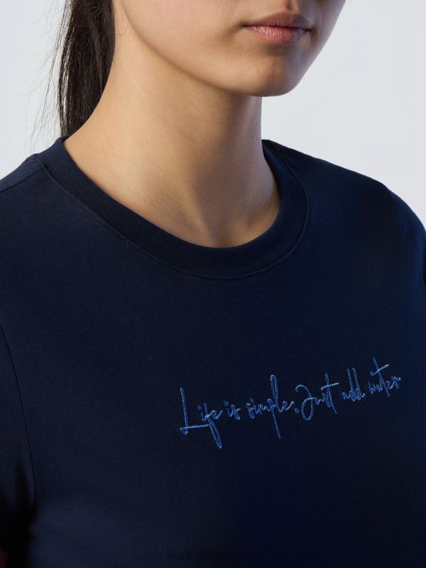 γρ North Sails γυναίκες μπλουζάκι με κέντημα ναυτικό μπλε NZP8560 είδη ένδυσης