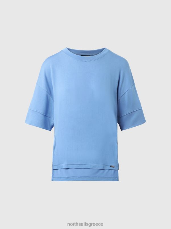 γρ North Sails γυναίκες μπλούζα με πεσμένο ώμο γαλάζιο του αραβοσίτου NZP8593 είδη ένδυσης