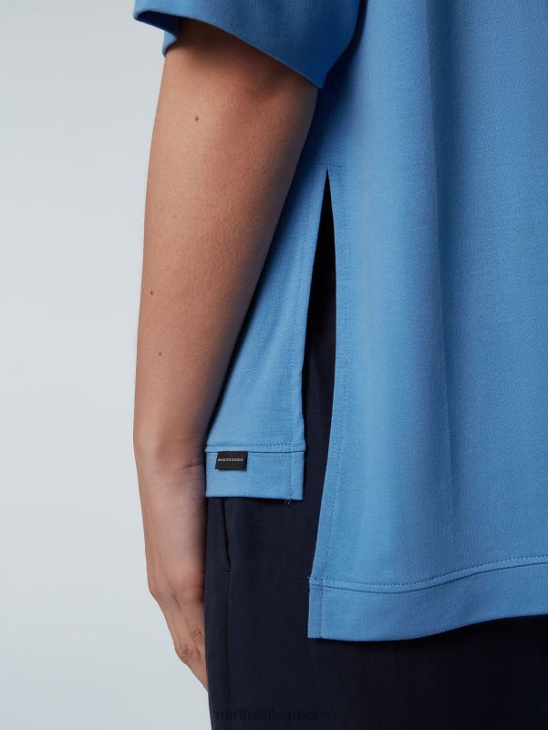 γρ North Sails γυναίκες μπλούζα με πεσμένο ώμο γαλάζιο του αραβοσίτου NZP8593 είδη ένδυσης