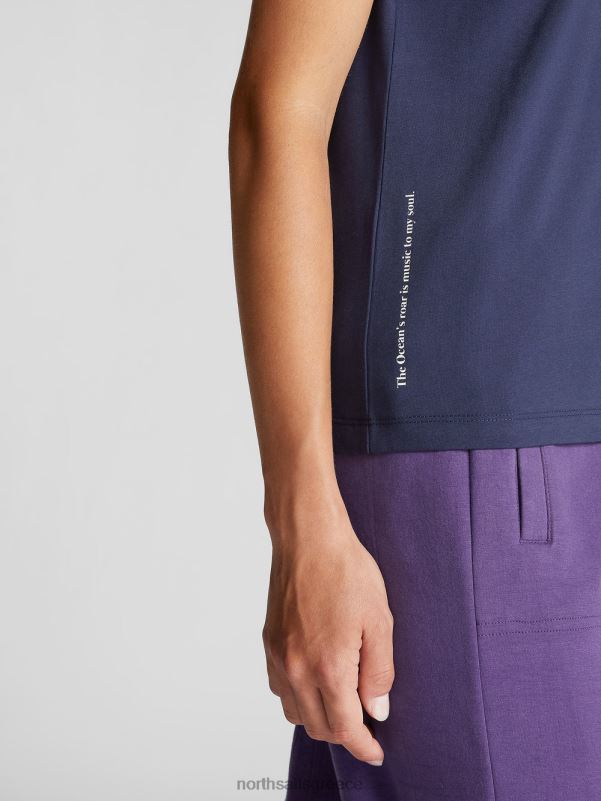 γρ North Sails γυναίκες T-shirt από οργανικό βαμβάκι ναυτικό μπλε NZP81548 είδη ένδυσης