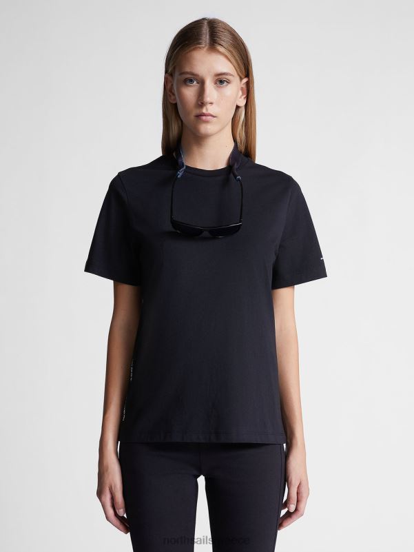 γρ North Sails γυναίκες T-shirt από οργανικό βαμβάκι μαύρος NZP81549 είδη ένδυσης