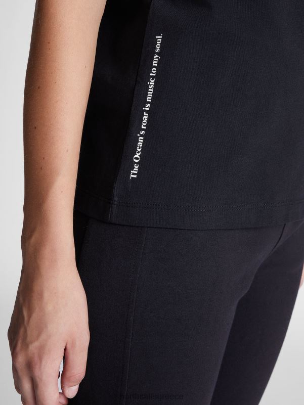 γρ North Sails γυναίκες T-shirt από οργανικό βαμβάκι μαύρος NZP81549 είδη ένδυσης