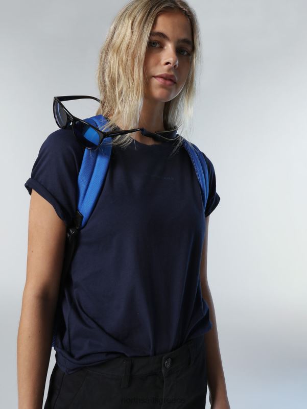 γρ North Sails γυναίκες T-shirt από οργανικό βαμβάκι ναυτικό μπλε NZP8553 είδη ένδυσης