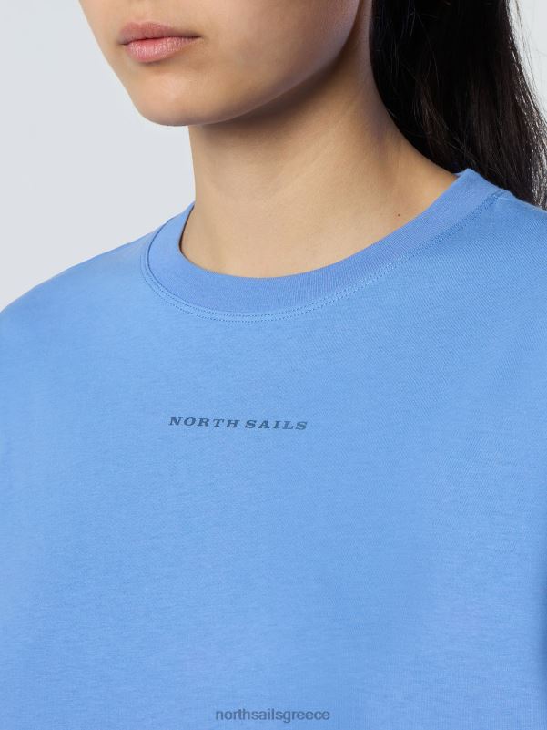 γρ North Sails γυναίκες T-shirt από οργανικό βαμβάκι γαλάζιο του αραβοσίτου NZP8556 είδη ένδυσης