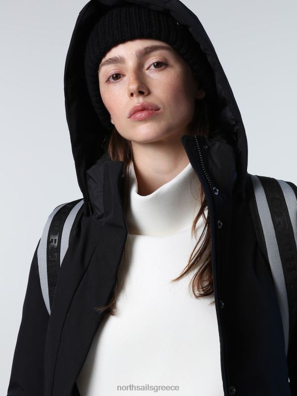 γρ North Sails γυναίκες μπουφάν barents μεσαίου μήκους μαύρος NZP81423 είδη ένδυσης