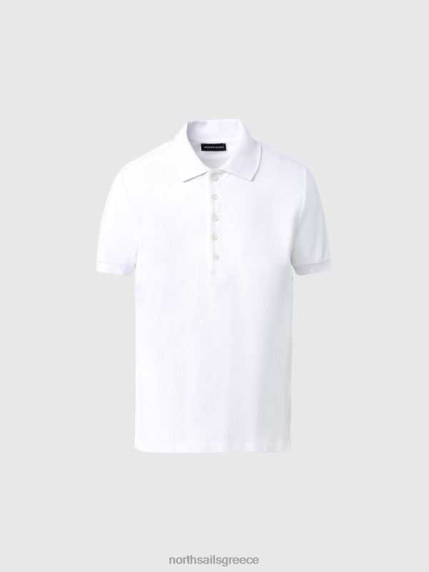 γρ North Sails γυναίκες μπλουζάκι πόλο με μακριά πατιλέτα άσπρο NZP8546 είδη ένδυσης