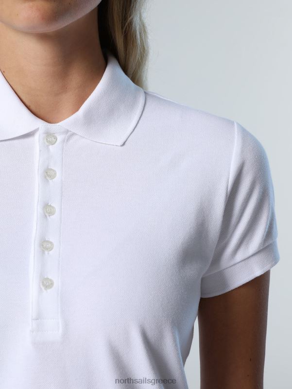 γρ North Sails γυναίκες μπλουζάκι πόλο με μακριά πατιλέτα άσπρο NZP8546 είδη ένδυσης