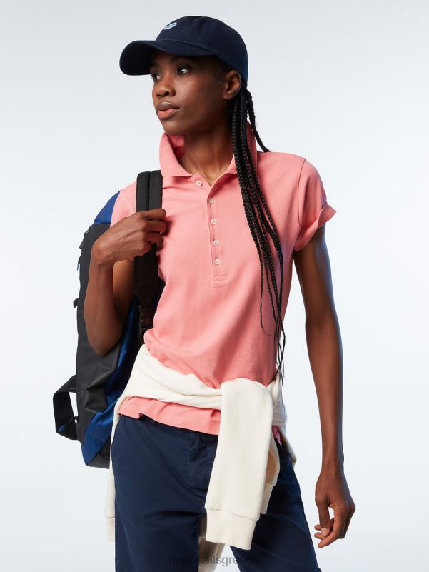 γρ North Sails γυναίκες μπλουζάκι πόλο με μακριά πατιλέτα τριαντάφυλλο τσαγιού NZP8547 είδη ένδυσης