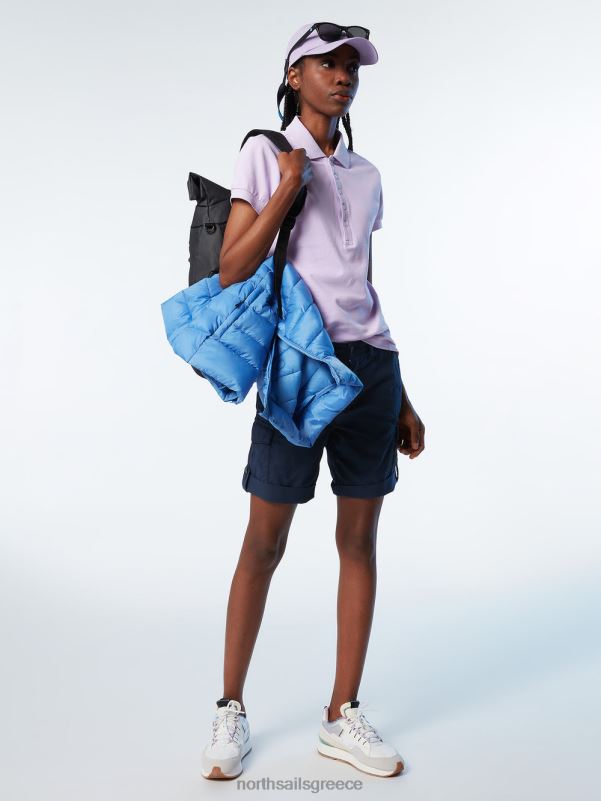 γρ North Sails γυναίκες μπλουζάκι πόλο με μακριά πατιλέτα λιλά άνθιση NZP8548 είδη ένδυσης