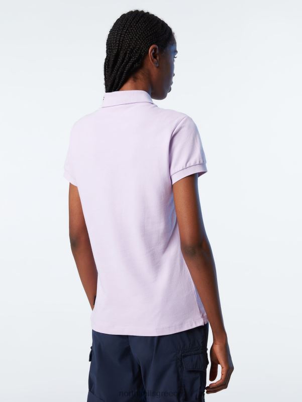 γρ North Sails γυναίκες μπλουζάκι πόλο με μακριά πατιλέτα λιλά άνθιση NZP8548 είδη ένδυσης