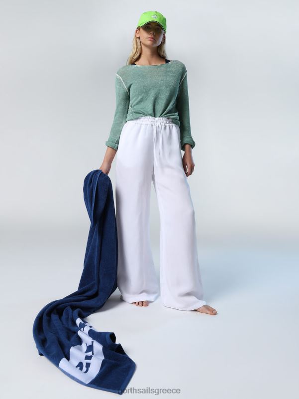 γρ North Sails γυναίκες λινό και τένσελ παντελόνι άσπρο NZP8608 είδη ένδυσης