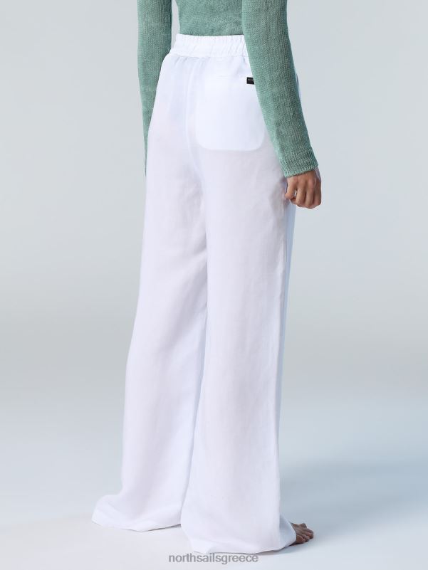 γρ North Sails γυναίκες λινό και τένσελ παντελόνι άσπρο NZP8608 είδη ένδυσης