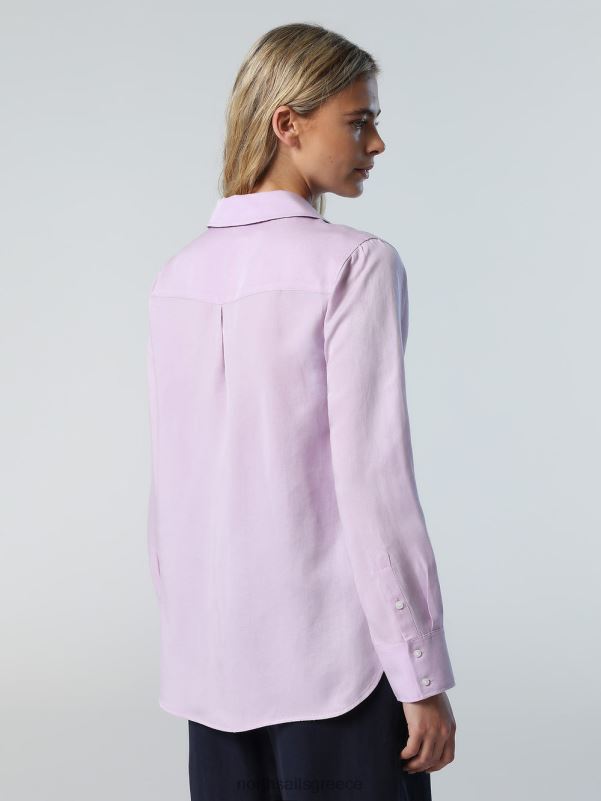 γρ North Sails γυναίκες λινό και τενσελ μπλούζα λιλά άνθιση NZP8580 είδη ένδυσης