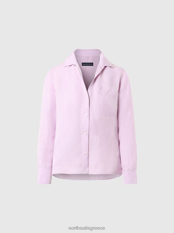 γρ North Sails γυναίκες λινό και τενσελ μπλούζα λιλά άνθιση NZP8580 είδη ένδυσης