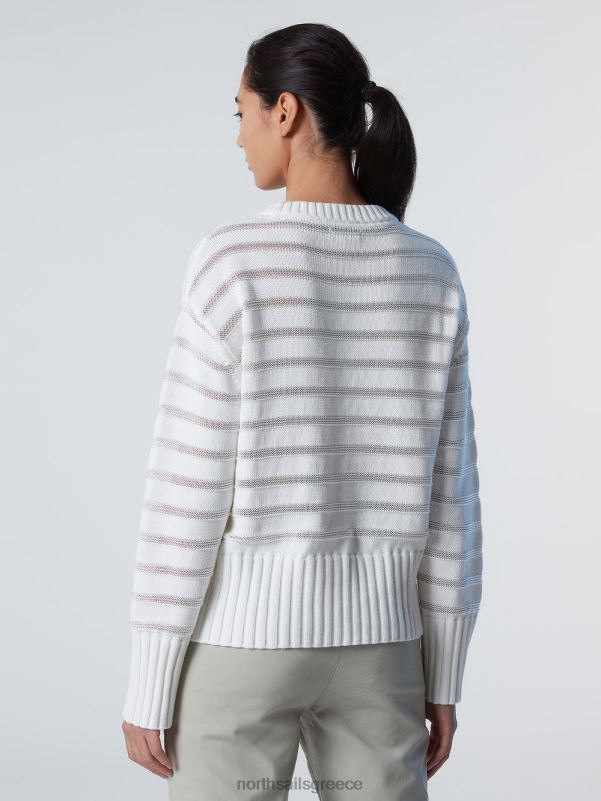 γρ North Sails γυναίκες ριγέ λαιμόκοψη κρέμα αμυγδάλου NZP8589 είδη ένδυσης