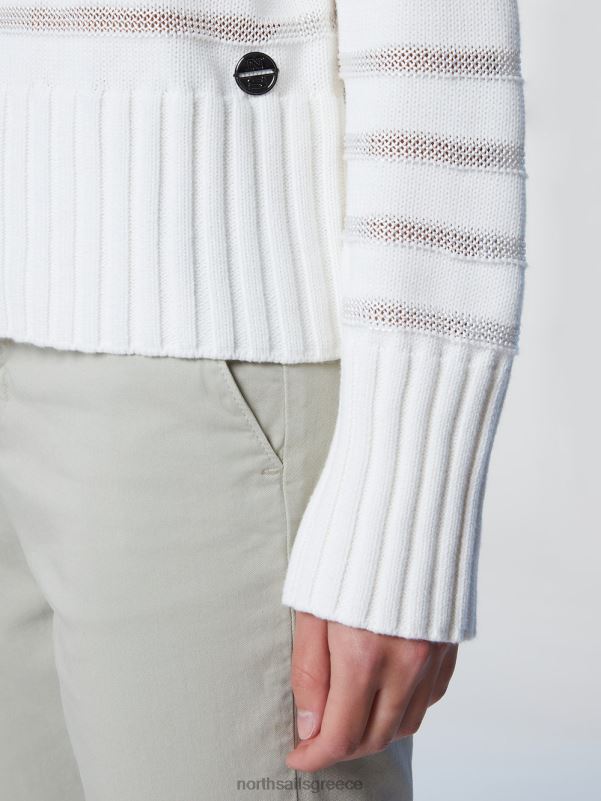 γρ North Sails γυναίκες ριγέ λαιμόκοψη κρέμα αμυγδάλου NZP8589 είδη ένδυσης