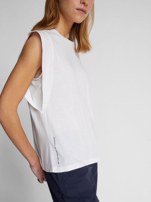 γρ North Sails γυναίκες τοπ από βαμβάκι και μπαμπού άσπρο NZP81485 είδη ένδυσης